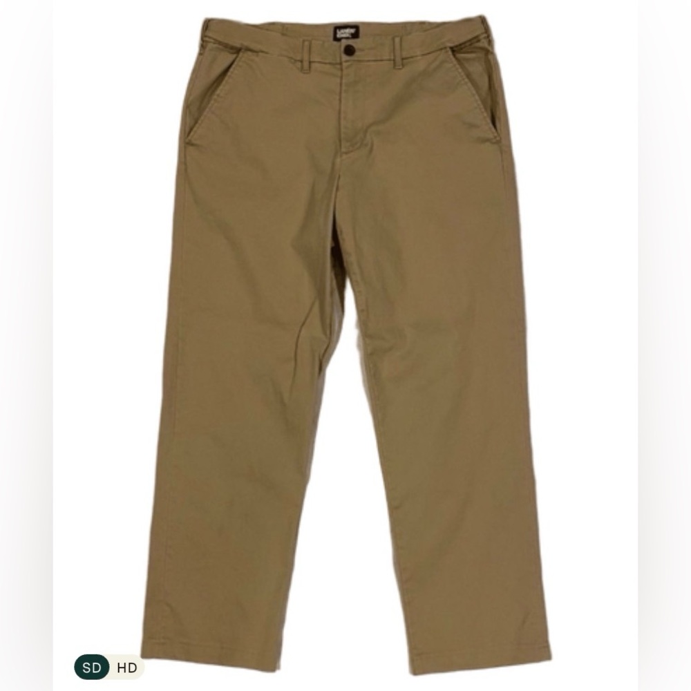 Lands' End Men's Khaki Traditional Fit Chinos - size 37 casual slacks / pants